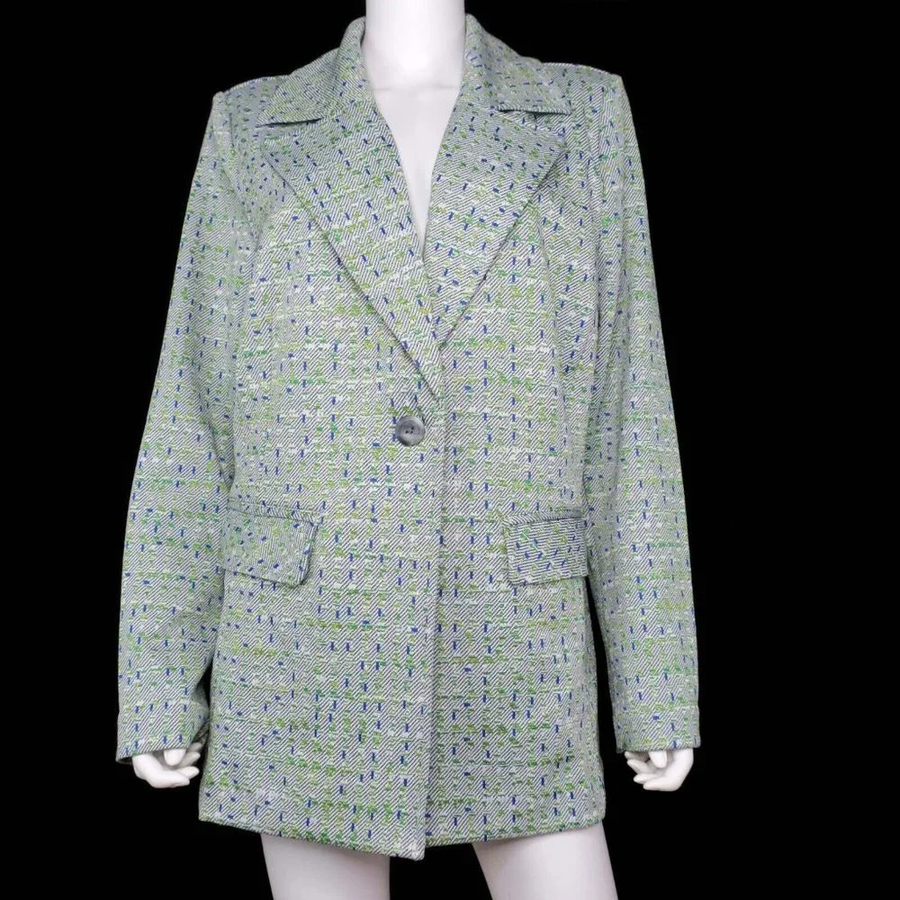 CAbi Presentation Blazer Tweed Jacquard #6251 Career Single Button Women's XL - Picture 3 of 7